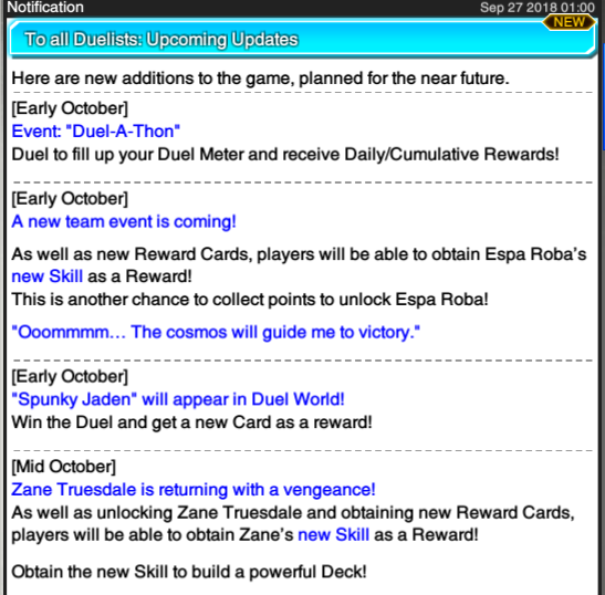 [Duel Links] Future Updates